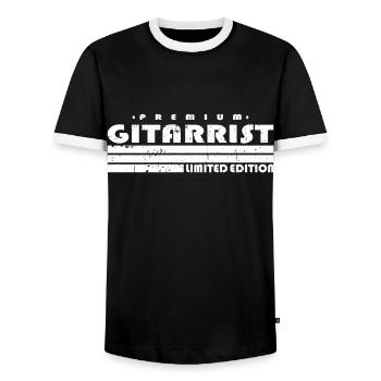 Gitarrist Limited Edition Gitarre Lustiges Gitarre - Männer Kontrast-T-Shirt - Schwarz/Weiß - Vorne - AI Model Female 172 light (172cm) & AI Model Male 178 light (178cm)