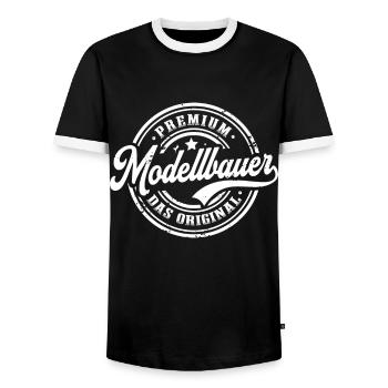 Modellbauer Original Lustiges Modellbau - Männer Kontrast-T-Shirt - Schwarz/Weiß - Vorne - AI Model Female 172 light (172cm) & AI Model Male 178 light (178cm)