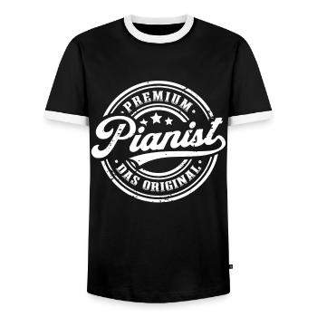 Pianist Original Pianospieler Lustiges Piano - Männer Kontrast-T-Shirt - Schwarz/Weiß - Vorne - AI Model Female 172 light (172cm) & AI Model Male 178 light (178cm)