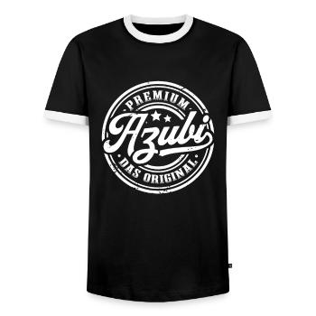 Azubi Ausbildung Abschluss Vintage Auszubildender - Männer Kontrast-T-Shirt - Schwarz/Weiß - Vorne - AI Model Female 172 light (172cm) & AI Model Male 178 light (178cm)