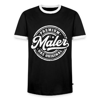 Maler Original Lackierer Vintage - Männer Kontrast-T-Shirt - Schwarz/Weiß - Vorne - AI Model Female 172 light (172cm) & AI Model Male 178 light (178cm)