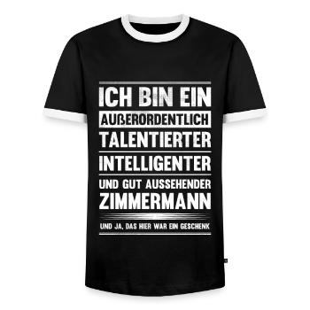 Zimmermann Talent Handwerker Zimmerer - Männer Kontrast-T-Shirt - Schwarz/Weiß - Vorne - AI Model Female 172 light (172cm) & AI Model Male 178 light (178cm)