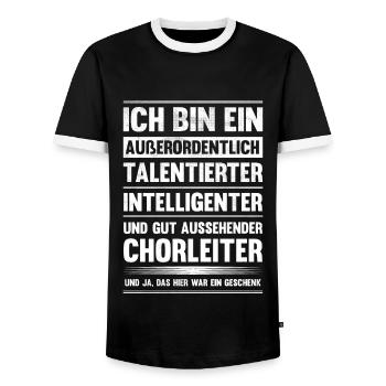 Chorleiter Orchester Chor Chorleitung - Männer Kontrast-T-Shirt - Schwarz/Weiß - Vorne - AI Model Female 172 light (172cm) & AI Model Male 178 light (178cm)