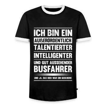 Busfahrer Linienbus Lustiges Bus Fahrer - Männer Kontrast-T-Shirt - Schwarz/Weiß - Vorne - AI Model Female 172 light (172cm) & AI Model Male 178 light (178cm)