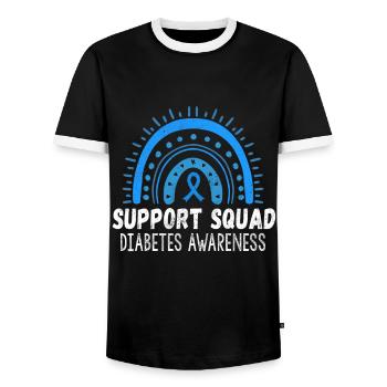 Blue November Support Diabetes Awareness Month - Männer Kontrast-T-Shirt - Schwarz/Weiß - Vorne - AI Model Female 172 light (172cm) & AI Model Male 178 light (178cm)
