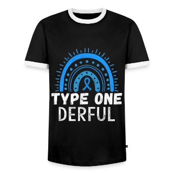 Blue November Type 1 Diabetes Awareness Month - Männer Kontrast-T-Shirt - Schwarz/Weiß - Vorne - AI Model Female 172 light (172cm) & AI Model Male 178 light (178cm)