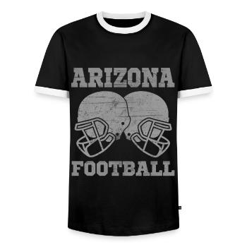 Gear Helmet FootBall Fan State Arizona - Men's Ringer Shirt - black/white - Front - AI Model Female 172 light (172cm) & AI Model Male 178 light (178cm)