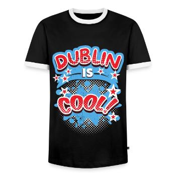 Dublin Dublin-Ireland Ireland, saying, Dublin-Design - Men's Ringer Shirt - black/white - Front - AI Model Female 172 light (172cm) & AI Model Male 178 light (178cm)
