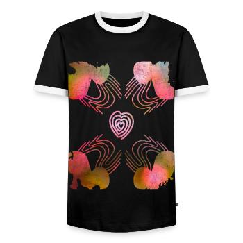 Valentinstag, Herz, Wedding, Hochzeit, romantisch - Männer Kontrast-T-Shirt - Schwarz/Weiß - Vorne - AI Model Female 172 light (172cm) & AI Model Male 178 light (178cm)