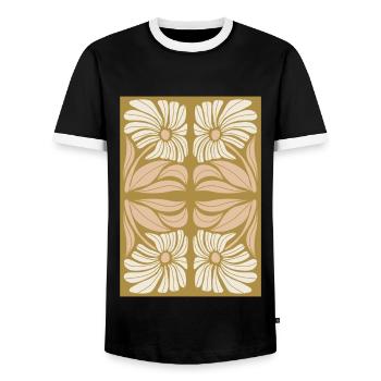 Jugendstil, Arts & Crafts, Aesthetic, Vintage-1900 - Männer Kontrast-T-Shirt - Schwarz/Weiß - Vorne - AI Model Female 172 light (172cm) & AI Model Male 178 light (178cm)