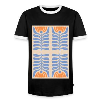 Jugendstil, Arts & Crafts, Aesthetic, Vintage-1900 - Männer Kontrast-T-Shirt - Schwarz/Weiß - Vorne - AI Model Female 172 light (172cm) & AI Model Male 178 light (178cm)