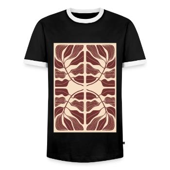 Jugendstil, Arts & Crafts, Aesthetic, Vintage-1900 - Männer Kontrast-T-Shirt - Schwarz/Weiß - Vorne - AI Model Female 172 light (172cm) & AI Model Male 178 light (178cm)