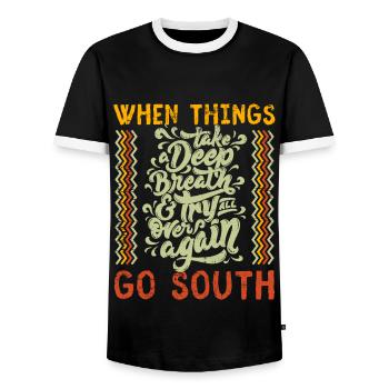 Motivation, inspiration, typographie, drôle - T-shirt contrasté Homme - noir/blanc - Devant - AI Model Female 172 light (172cm) & AI Model Male 178 light (178cm)