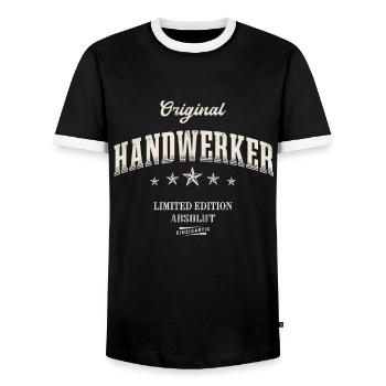 Handwerker Limited Edition Lustiges Handwerk - Männer Kontrast-T-Shirt - Schwarz/Weiß - Vorne - AI Model Female 172 light (172cm) & AI Model Male 178 light (178cm)