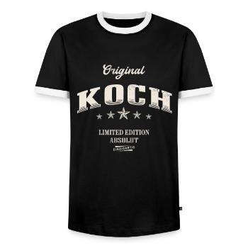 Koch Limited Edition Lustiges Küchen - Männer Kontrast-T-Shirt - Schwarz/Weiß - Vorne - AI Model Female 172 light (172cm) & AI Model Male 178 light (178cm)