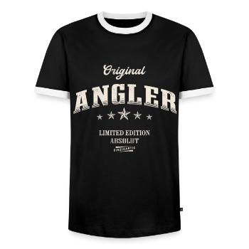 Angler Limited Edition Angeln Lustiges Fischer - Männer Kontrast-T-Shirt - Schwarz/Weiß - Vorne - AI Model Female 172 light (172cm) & AI Model Male 178 light (178cm)