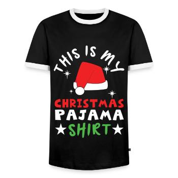 Santa Hat drôle de décembre C’est mon Noël - T-shirt contrasté Homme - noir/blanc - Devant - AI Model Female 172 light (172cm) & AI Model Male 178 light (178cm)