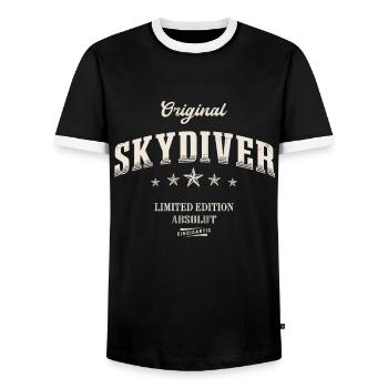 Skydiver Limited Edition Skydiving - Männer Kontrast-T-Shirt - Schwarz/Weiß - Vorne - AI Model Female 172 light (172cm) & AI Model Male 178 light (178cm)