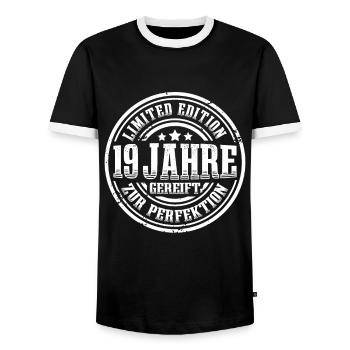 19. Geburtstag Limited Edition Lustig 19 Jahre - Männer Kontrast-T-Shirt - Schwarz/Weiß - Vorne - AI Model Female 172 light (172cm) & AI Model Male 178 light (178cm)