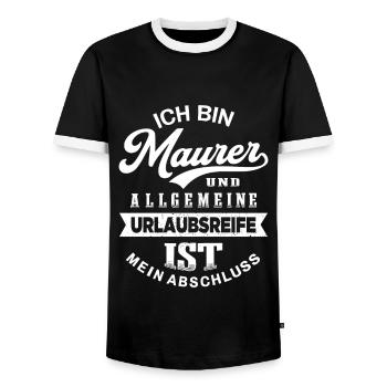 Maurer Urlaub Lustiges Maurermeister - Männer Kontrast-T-Shirt - Schwarz/Weiß - Vorne - AI Model Female 172 light (172cm) & AI Model Male 178 light (178cm)