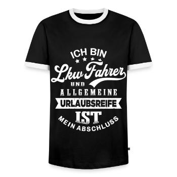LKW Fahrer Urlaub Trucker Lustiges LKW - Männer Kontrast-T-Shirt - Schwarz/Weiß - Vorne - AI Model Female 172 light (172cm) & AI Model Male 178 light (178cm)