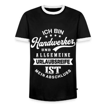 Handwerker Humor Urlaub Lustiges Heimwerker - Männer Kontrast-T-Shirt - Schwarz/Weiß - Vorne - AI Model Female 172 light (172cm) & AI Model Male 178 light (178cm)