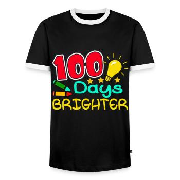 Élève 100e jour plus lumineux 100 jours d’école - T-shirt contrasté Homme - noir/blanc - Devant - AI Model Female 172 light (172cm) & AI Model Male 178 light (178cm)