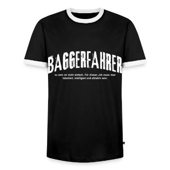 Baggerfahrer Humor Bagger Lustiges Baggerfahrer - Männer Kontrast-T-Shirt - Schwarz/Weiß - Vorne - AI Model Female 172 light (172cm) & AI Model Male 178 light (178cm)