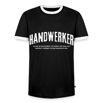 Handwerker zu sein ist nicht einfach Lustiges - Männer Kontrast-T-Shirt - Schwarz/Weiß - Vorne - AI Model Female 172 light (172cm) & AI Model Male 178 light (178cm)