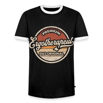 Ergotherapeut Original Ergotherapeuten - Männer Kontrast-T-Shirt - Schwarz/Weiß - Vorne - AI Model Female 172 light (172cm) & AI Model Male 178 light (178cm)
