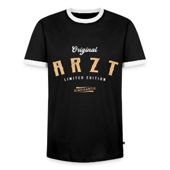 Arzt Limited Edition Mediziner - Männer Kontrast-T-Shirt - Schwarz/Weiß - Vorne - AI Model Female 172 light (172cm) & AI Model Male 178 light (178cm)