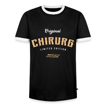 Chirurg Limited Edition - Männer Kontrast-T-Shirt - Schwarz/Weiß - Vorne - AI Model Female 172 light (172cm) & AI Model Male 178 light (178cm)