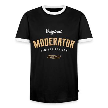 Moderator Limited Edition - Männer Kontrast-T-Shirt - Schwarz/Weiß - Vorne - AI Model Female 172 light (172cm) & AI Model Male 178 light (178cm)