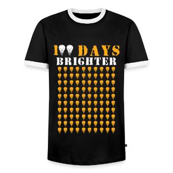 Élève 100e jour plus lumineux 100 jours d’école - T-shirt contrasté Homme - noir/blanc - Devant - AI Model Female 172 light (172cm) & AI Model Male 178 light (178cm)