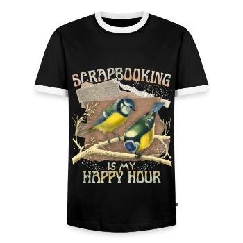 Illustration vintage Meise, album de coupures - T-shirt contrasté Homme - noir/blanc - Devant - AI Model Female 172 light (172cm) & AI Model Male 178 light (178cm)