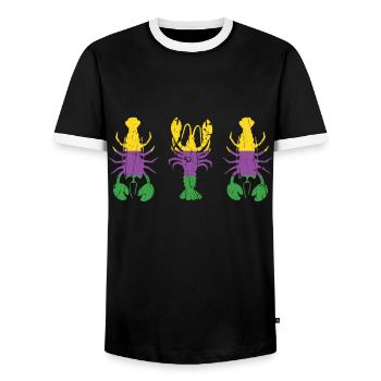Crawfish Lobster Festival Parade Beads Mardi Gras - Männer Kontrast-T-Shirt - Schwarz/Weiß - Vorne - AI Model Female 172 light (172cm) & AI Model Male 178 light (178cm)