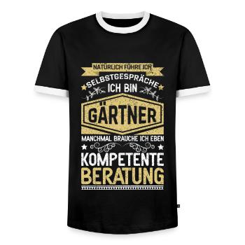 Garten Natürlich Führe Ich Selbstgespräche - Männer Kontrast-T-Shirt - Schwarz/Weiß - Vorne - AI Model Female 172 light (172cm) & AI Model Male 178 light (178cm)