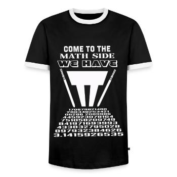 Mathe Seite März Mathe Urlaub Mathematik Funny Pi - Männer Kontrast-T-Shirt - Schwarz/Weiß - Vorne - AI Model Female 172 light (172cm) & AI Model Male 178 light (178cm)