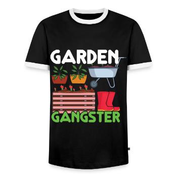 Garten Gangster Pflanzen Bauer Hobbygärtner - Männer Kontrast-T-Shirt - Schwarz/Weiß - Vorne - AI Model Female 172 light (172cm) & AI Model Male 178 light (178cm)