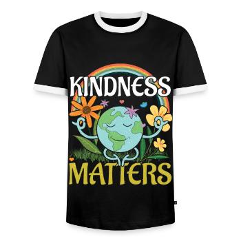 Kindness Globe Sauvons la nature Jour des océans Jour de la Terre - T-shirt contrasté Homme - noir/blanc - Devant - AI Model Female 172 light (172cm) & AI Model Male 178 light (178cm)