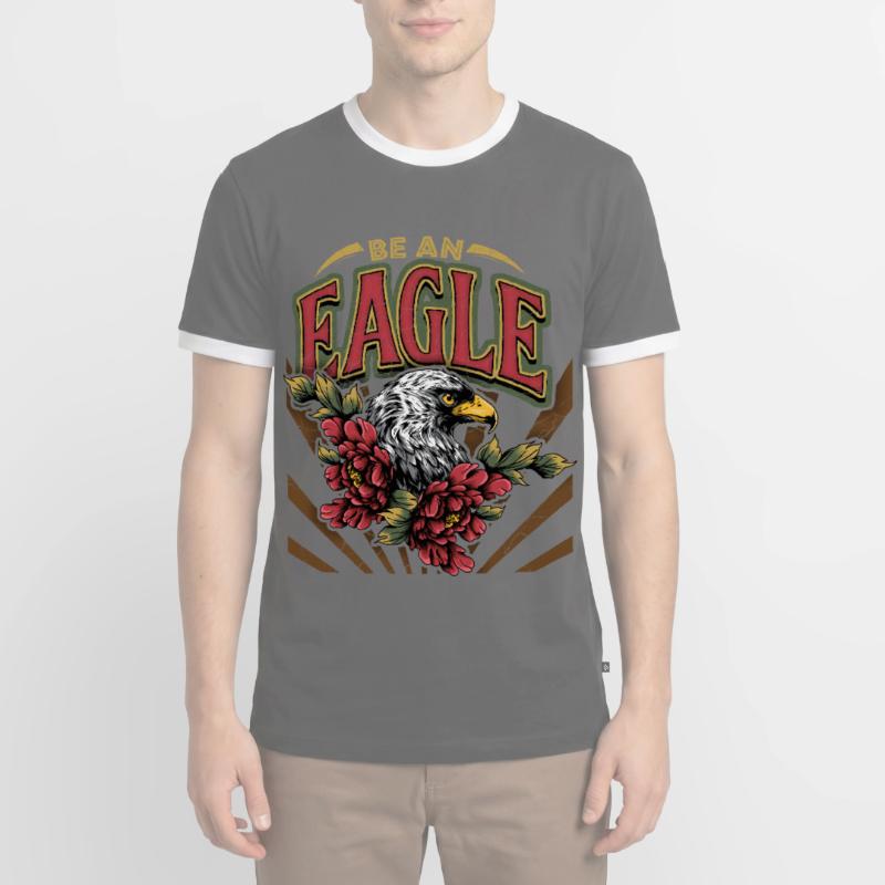 Vintage Eagle, Eagle Eagle, Saying, Be-An-Eagle Men's Ringer Shirt