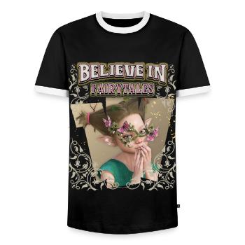 Waldfee, Woodnymph, Fairycore, Elfe Spruch - Männer Kontrast-T-Shirt - Schwarz/Weiß - Vorne - AI Model Female 172 light (172cm) & AI Model Male 178 light (178cm)