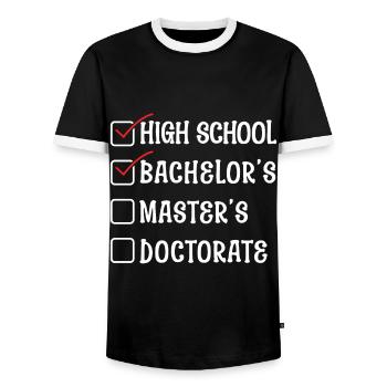 Bye School Happy Last Class Graduation Graduate - Men's Ringer Shirt - black/white - Front - AI Model Female 172 light (172cm) & AI Model Male 178 light (178cm)