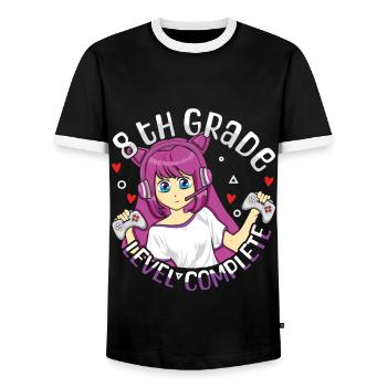 8th Graders Schools Out Last Class Day Of Summer - Men's Ringer Shirt - black/white - Front - AI Model Female 172 light (172cm) & AI Model Male 178 light (178cm)