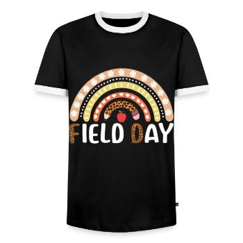 Bye School Out Happy Last Class Field Day - Men's Ringer Shirt - black/white - Front - AI Model Female 172 light (172cm) & AI Model Male 178 light (178cm)