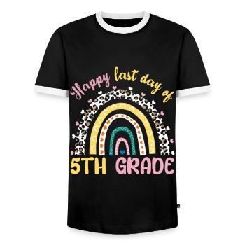 Bye 5th Grade Happy Last Class Teacher Student - Men's Ringer Shirt - black/white - Front - AI Model Female 172 light (172cm) & AI Model Male 178 light (178cm)