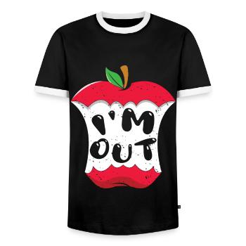 Teacher Student Bye School Out Happy Last Class - Men's Ringer Shirt - black/white - Front - AI Model Female 172 light (172cm) & AI Model Male 178 light (178cm)