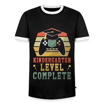 Diplômé de la maternelle Graduation 2023 - T-shirt contrasté Homme - noir/blanc - Devant - AI Model Female 172 light (172cm) & AI Model Male 178 light (178cm)