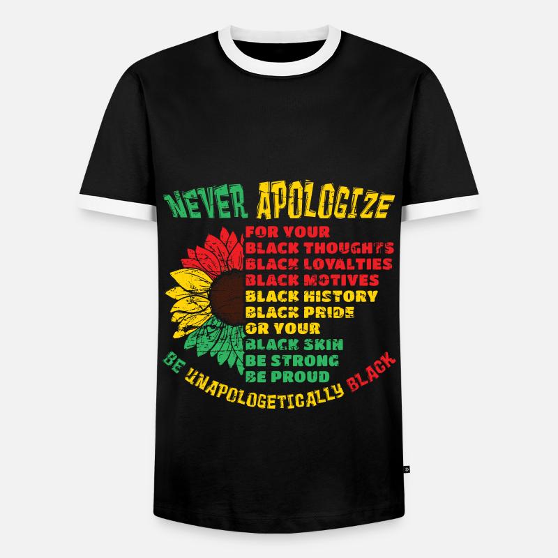 Unapologetisch Schwarze Geschichte Juneteenth - Männer Kontrast-T-Shirt - Schwarz/Weiß
