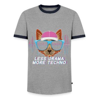 Mehr tekno DJ Raver Rave Hard Techno Dark Tekno - Männer Kontrast-T-Shirt - Grau/Navy  - Vorne - AI Model Female 172 light (172cm) & AI Model Male 178 light (178cm)